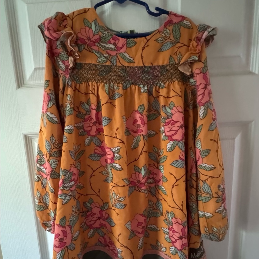 Floral Long Sleeve Dress with Ruffle Details